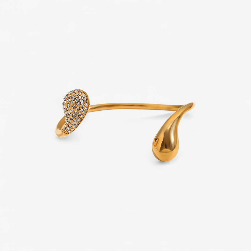 Curved Pavé Teardrop Cuff