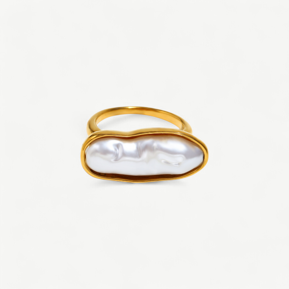 Organic Pearl Bar Ring