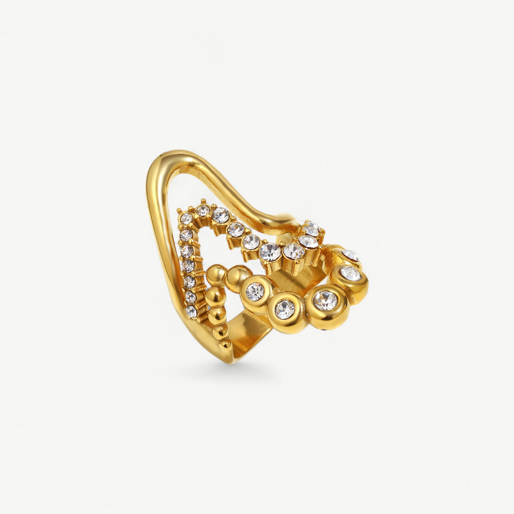 Layered Wave Statement Ring