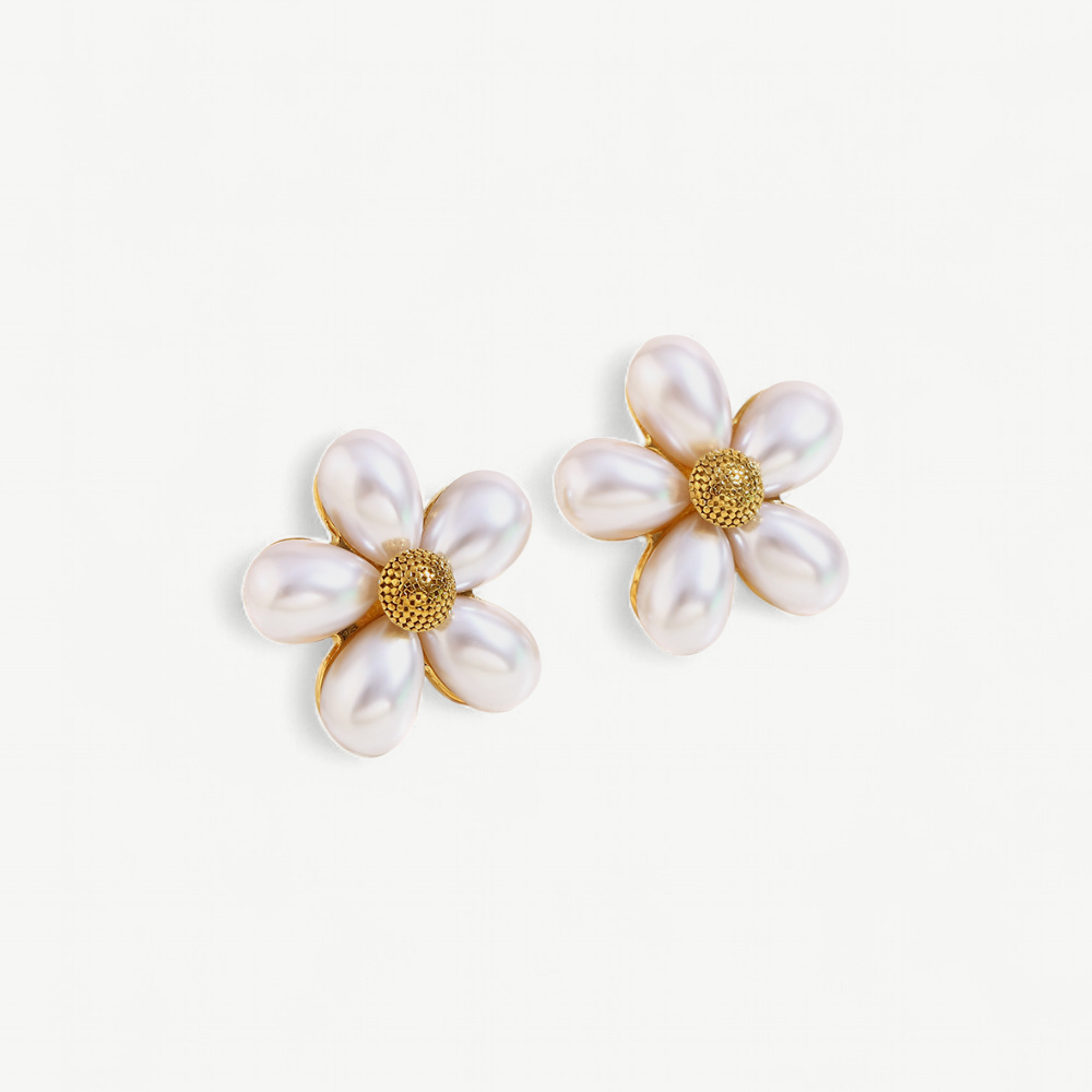 Vintage Pearl Blossom Studs