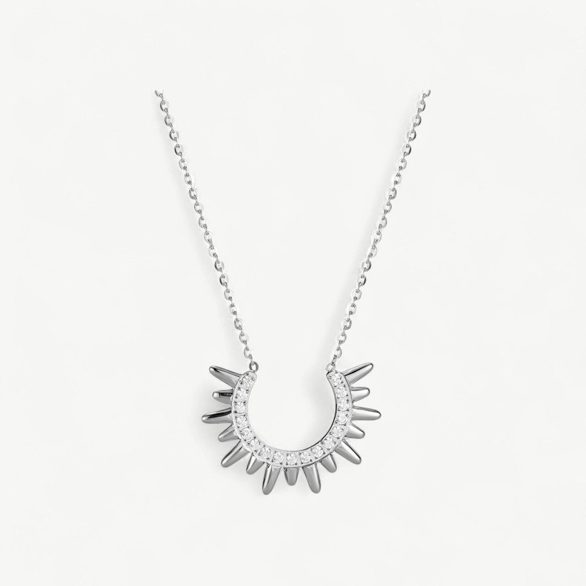 Sunburst Crescent Necklace