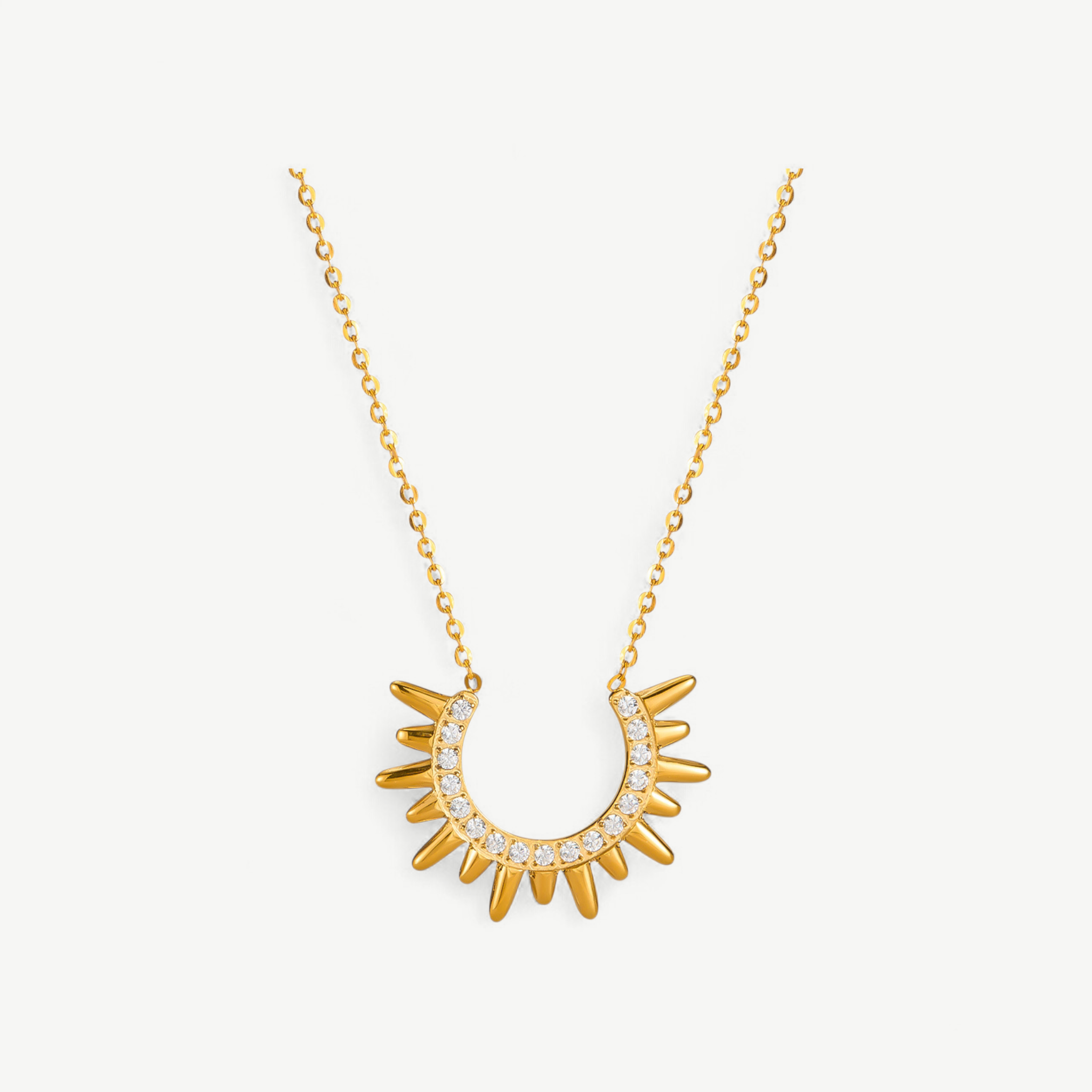 Sunburst Crescent Necklace