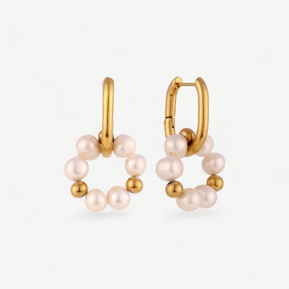 Freshwater Pearl Beaded Huggie Earrings