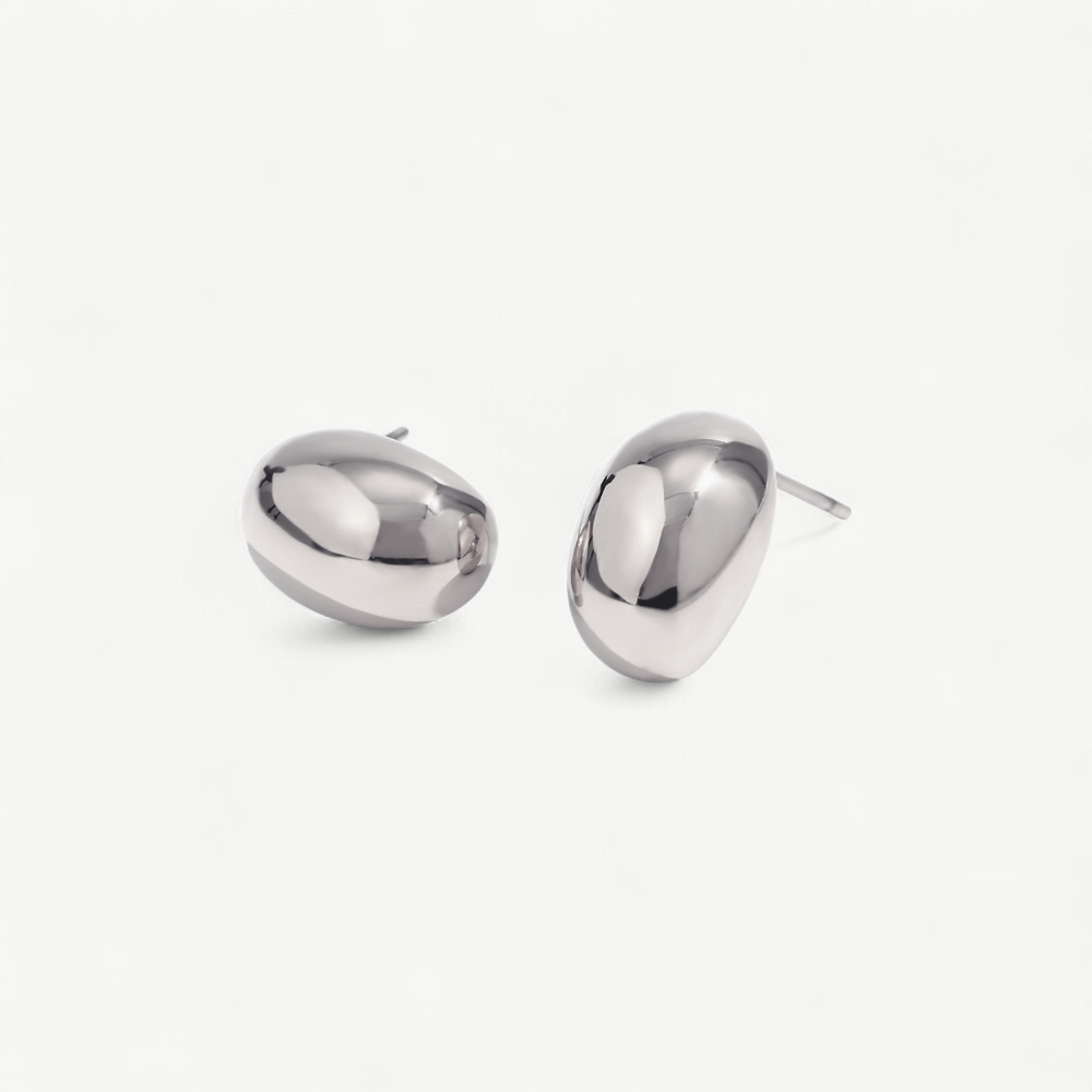 Domed Bean Stud Earrings
