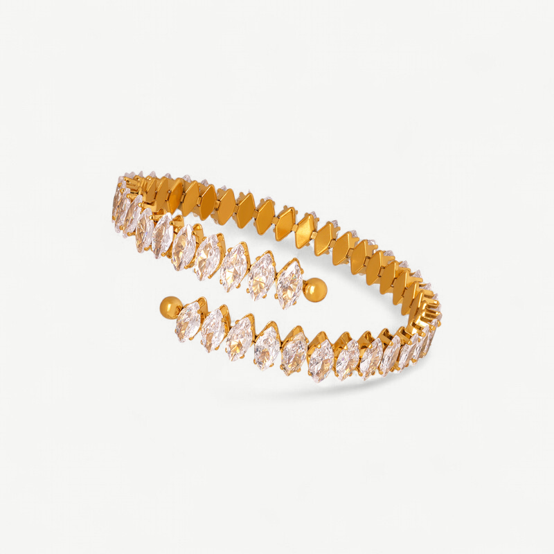 Marquise Cubic Zirconia Open Bangle