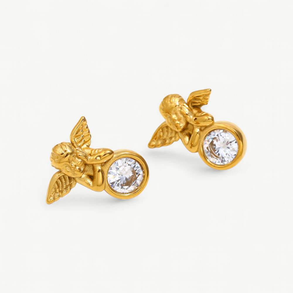 Vintage Cherub Studs