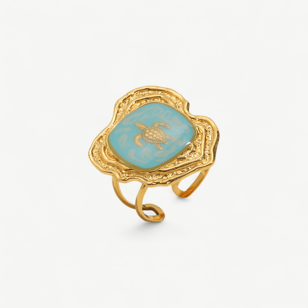 Blue Turtle Open Ring