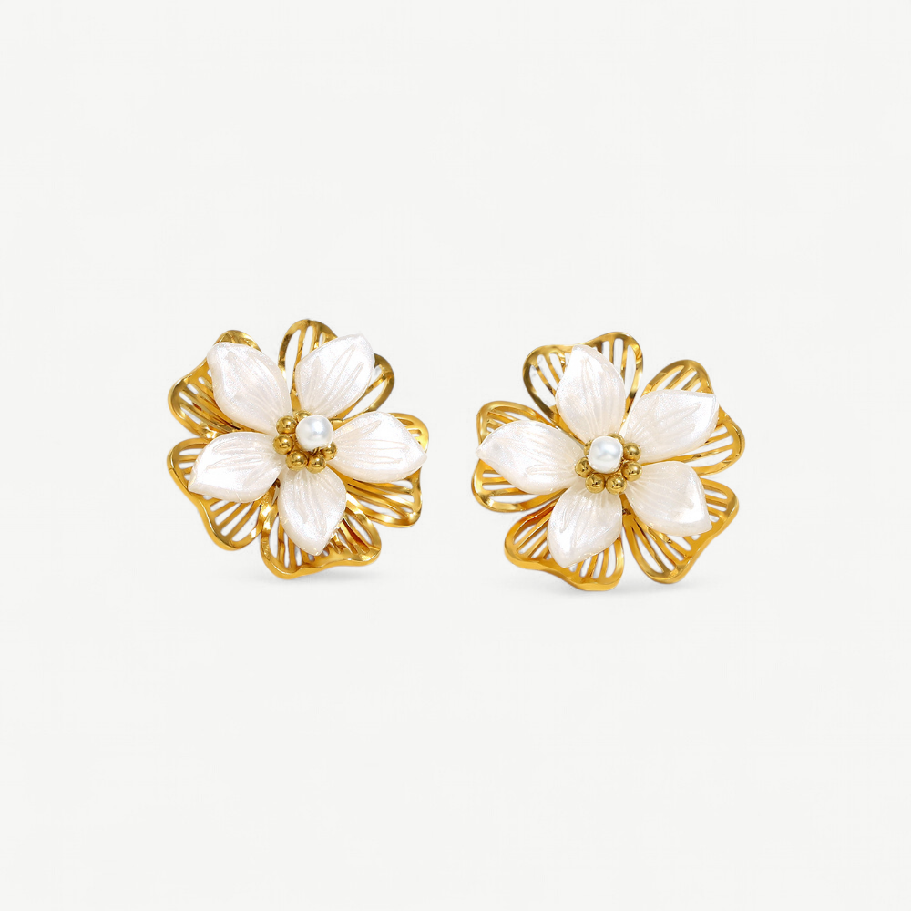 Layered Shell Flower Studs