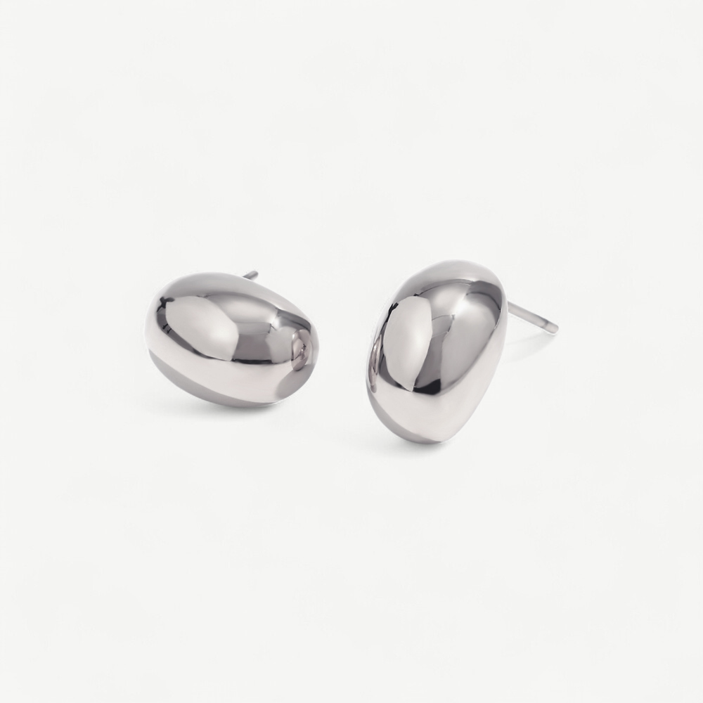 Polished Bean Stud Earrings