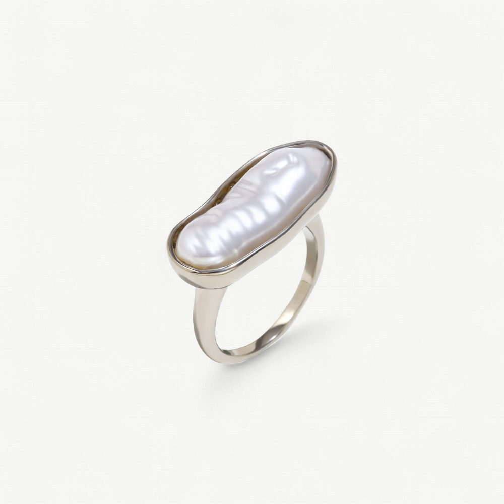 Organic Pearl Bar Ring