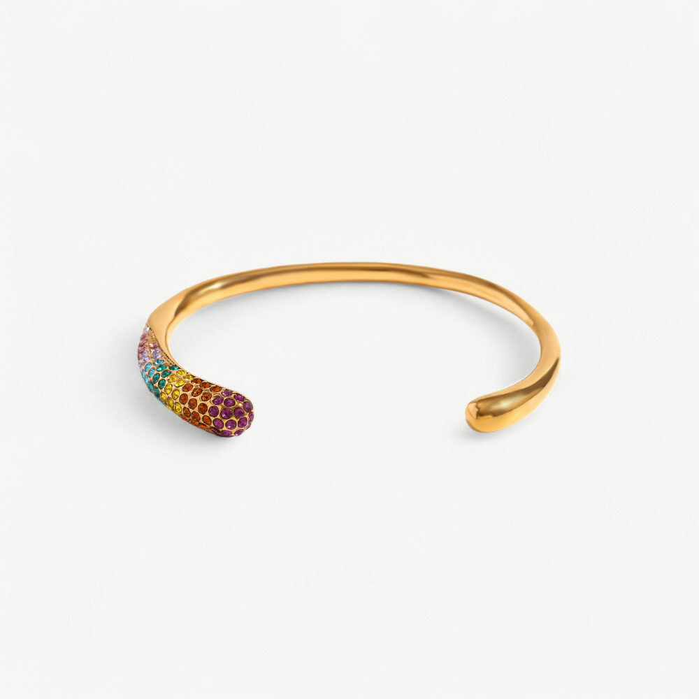 Multicolor Pavé Open Cuff